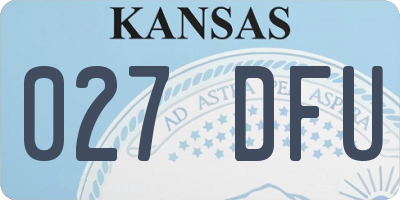 KS license plate 027DFU