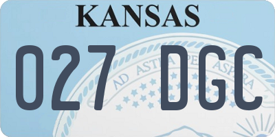 KS license plate 027DGC