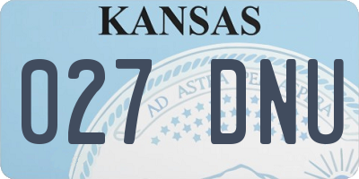 KS license plate 027DNU