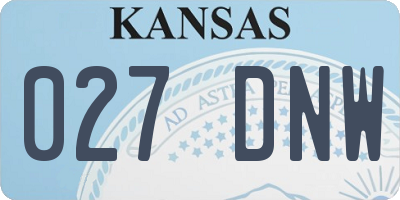 KS license plate 027DNW