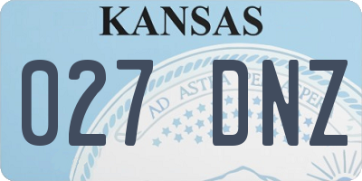 KS license plate 027DNZ