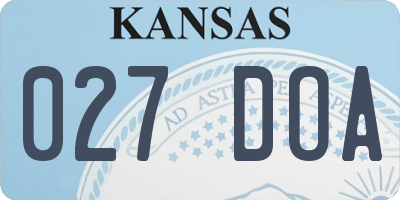 KS license plate 027DOA