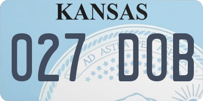 KS license plate 027DOB