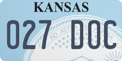 KS license plate 027DOC