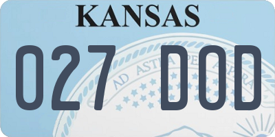KS license plate 027DOD