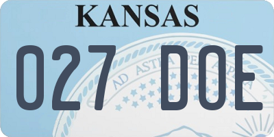 KS license plate 027DOE