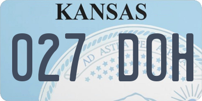 KS license plate 027DOH