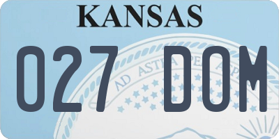 KS license plate 027DOM