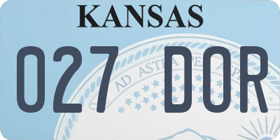 KS license plate 027DOR