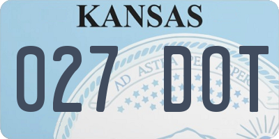 KS license plate 027DOT