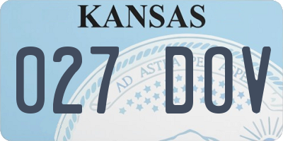 KS license plate 027DOV