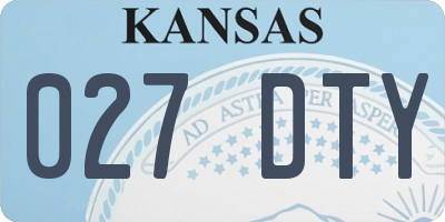 KS license plate 027DTY