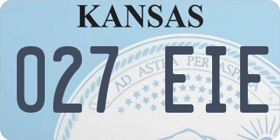 KS license plate 027EIE