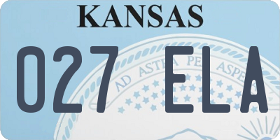KS license plate 027ELA