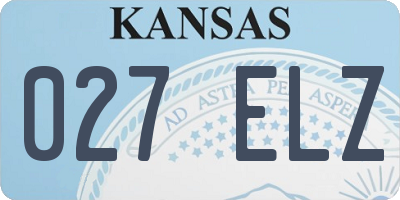 KS license plate 027ELZ