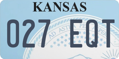 KS license plate 027EQT
