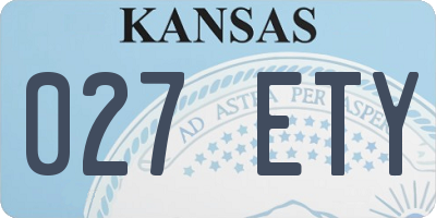 KS license plate 027ETY