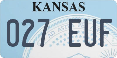 KS license plate 027EUF