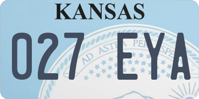 KS license plate 027EYA