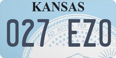 KS license plate 027EZO