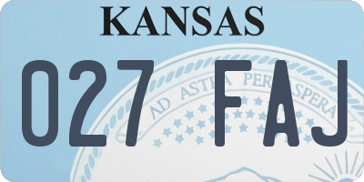 KS license plate 027FAJ