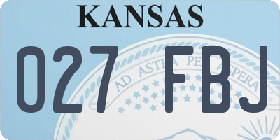 KS license plate 027FBJ