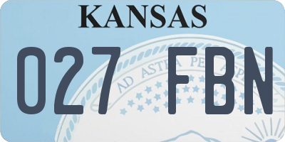 KS license plate 027FBN
