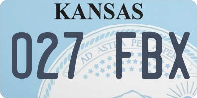 KS license plate 027FBX