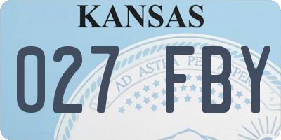 KS license plate 027FBY