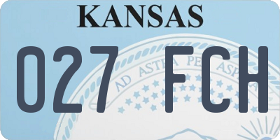 KS license plate 027FCH