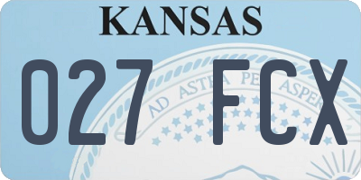 KS license plate 027FCX