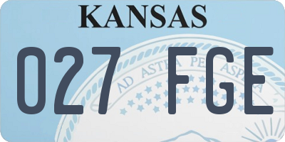 KS license plate 027FGE