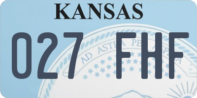 KS license plate 027FHF