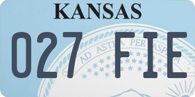 KS license plate 027FIE
