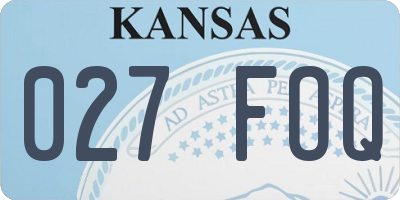 KS license plate 027FOQ