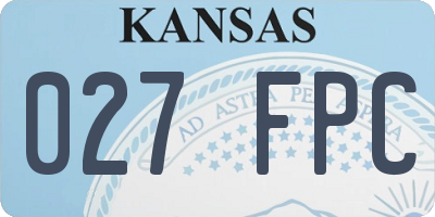 KS license plate 027FPC