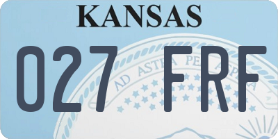 KS license plate 027FRF