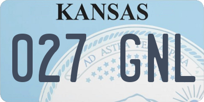 KS license plate 027GNL