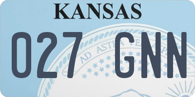 KS license plate 027GNN