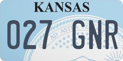KS license plate 027GNR
