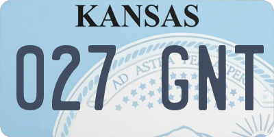 KS license plate 027GNT
