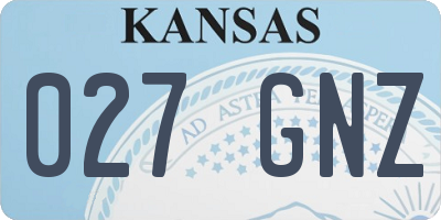 KS license plate 027GNZ