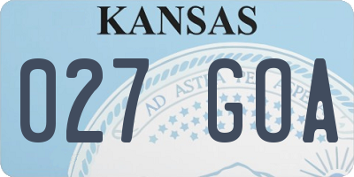 KS license plate 027GOA