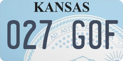 KS license plate 027GOF