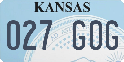 KS license plate 027GOG