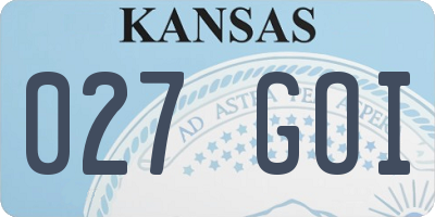 KS license plate 027GOI