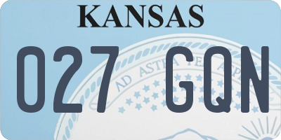 KS license plate 027GQN
