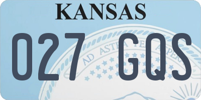 KS license plate 027GQS