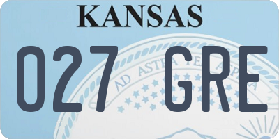 KS license plate 027GRE