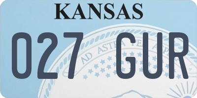 KS license plate 027GUR